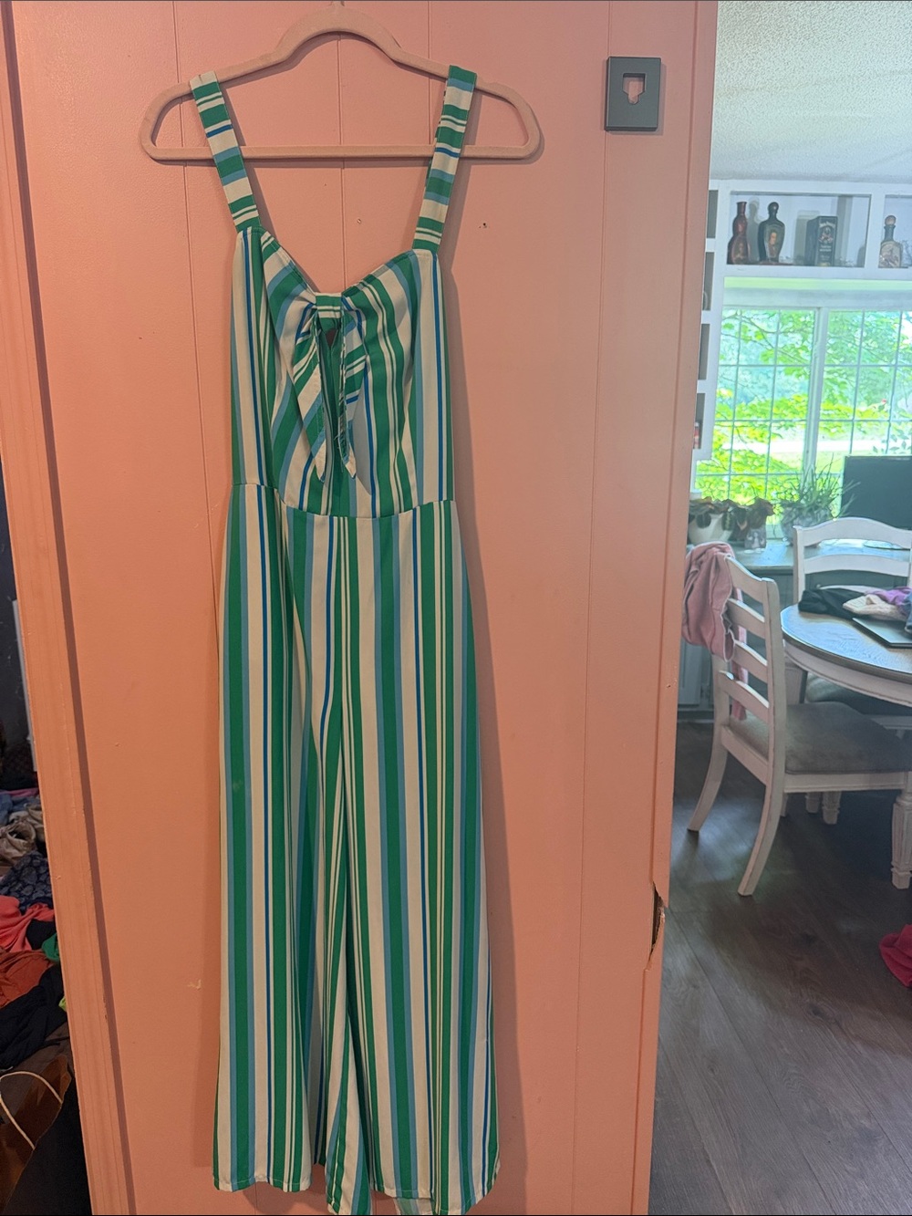 a new day Green and White Striped Jumpsuit